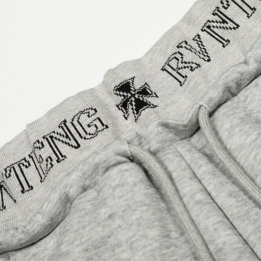 美式 解構刺繡彎刀棉褲