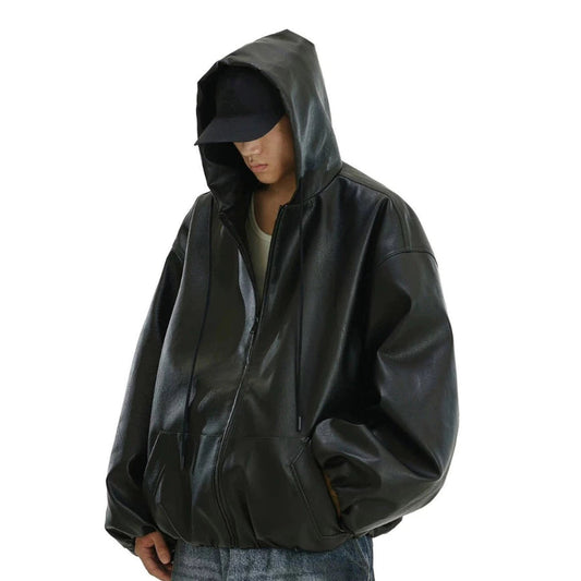 【少量現貨】Boxy 寬短版 蝙蝠袖皮革外套