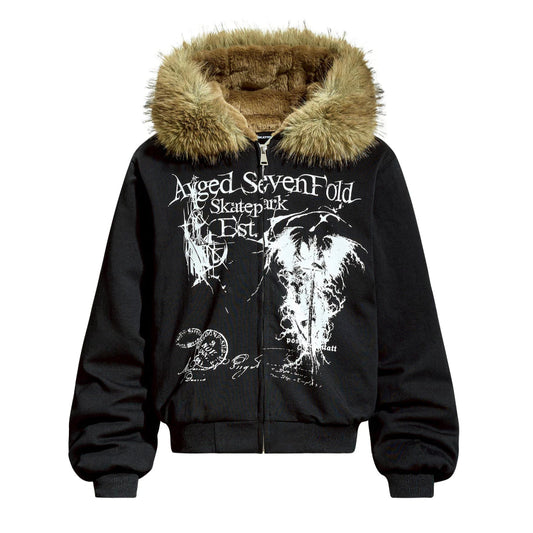 【MAUV Y2K】Boxy龐克座山雕連帽外套