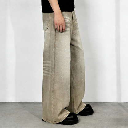 【4/1 發售】質感 沙漠滿鑽 彎刀丹寧褲