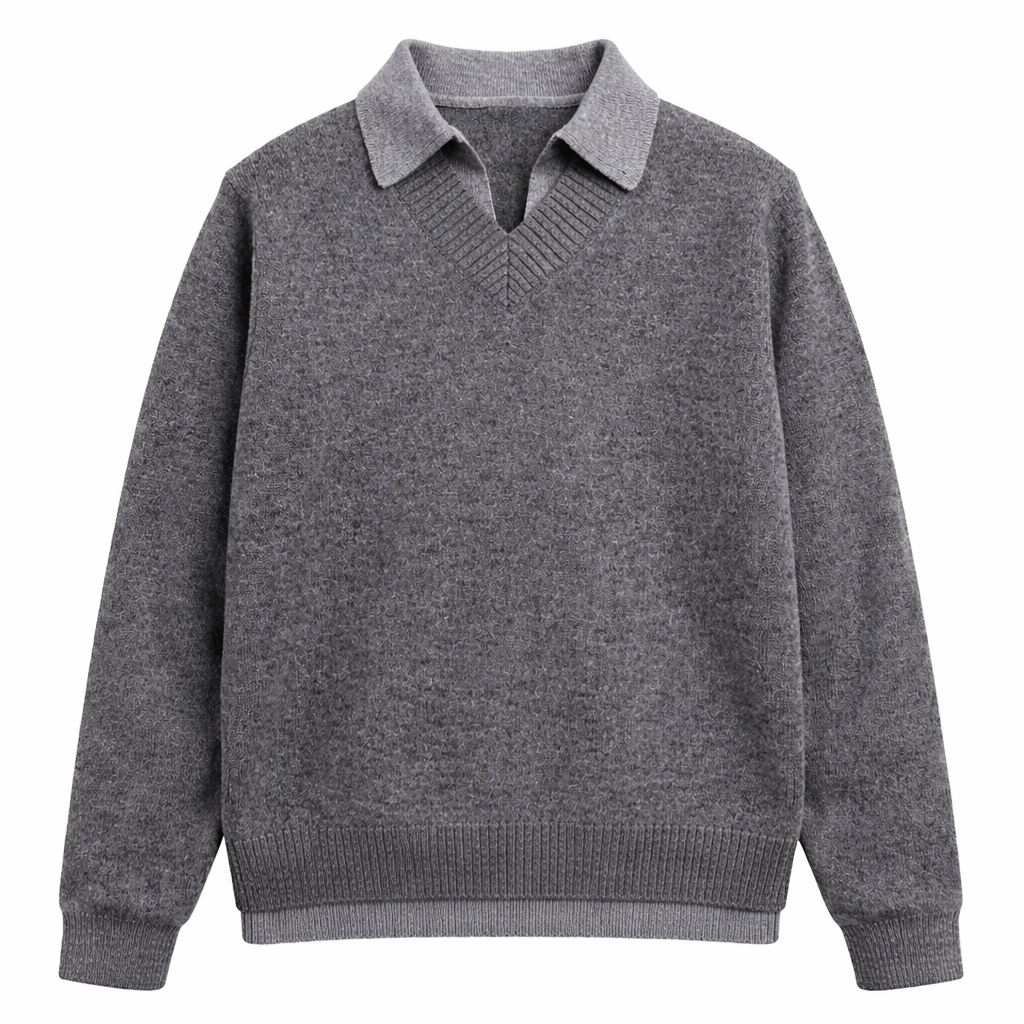 Cleanfit日規 復古寬鬆翻領毛衣