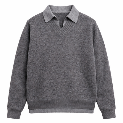 Cleanfit日規 復古寬鬆翻領毛衣