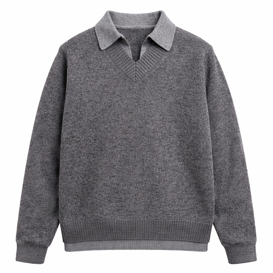 Cleanfit日規 復古寬鬆翻領毛衣