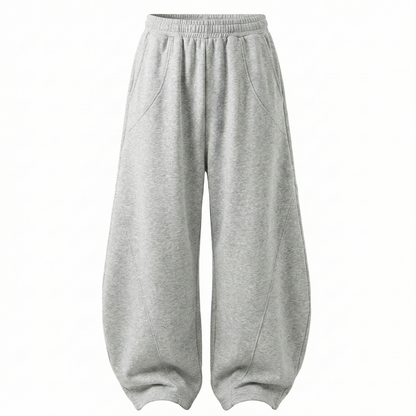 韓系重磅 拼接彎刀棉褲