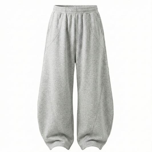 韓系重磅 拼接彎刀棉褲