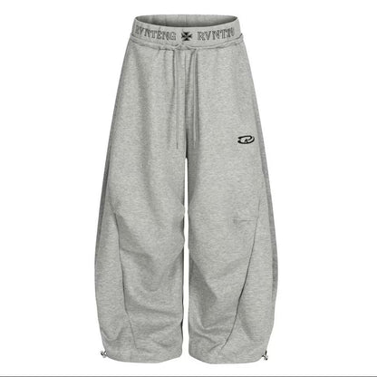 美式 解構刺繡彎刀棉褲