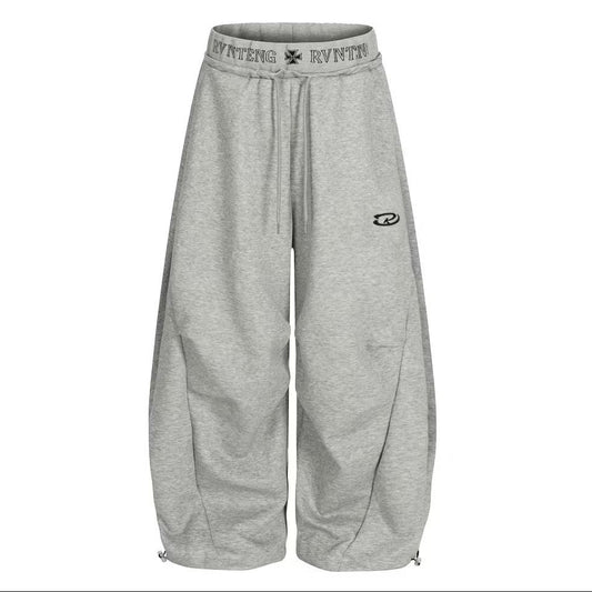 美式 解構刺繡彎刀棉褲