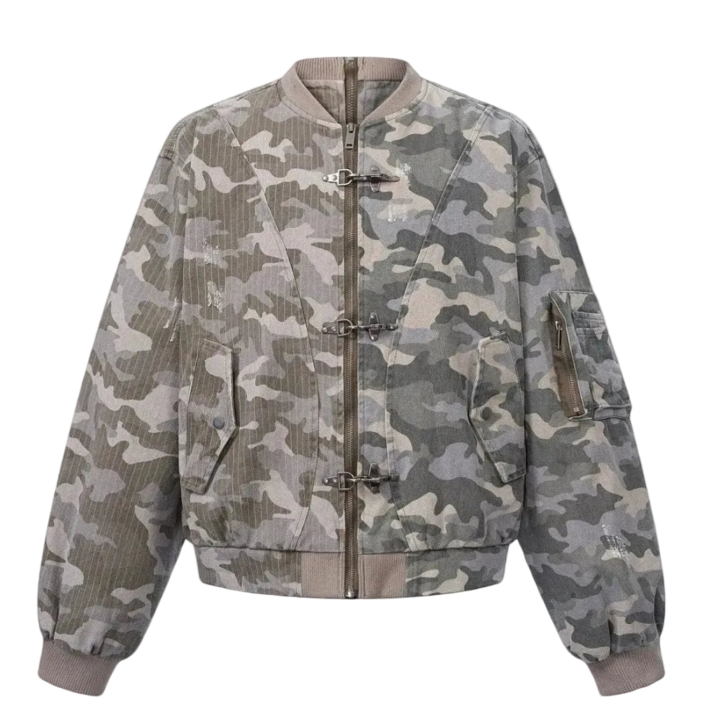 限量 日規 カモフラ 迷彩撞色飛機扣夾克【頂匠工藝】