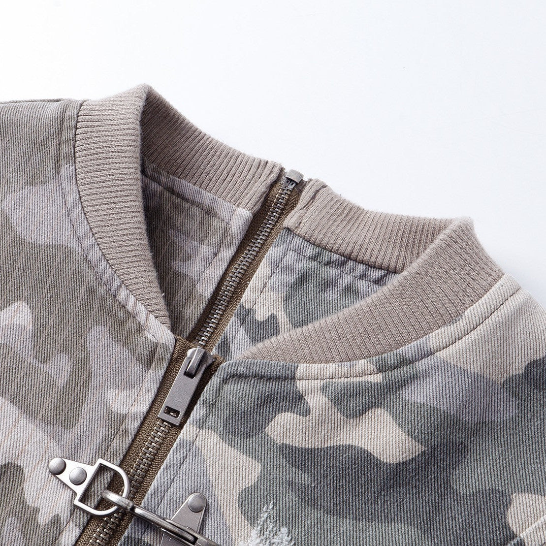 限量 日規 カモフラ 迷彩撞色飛機扣夾克【頂匠工藝】