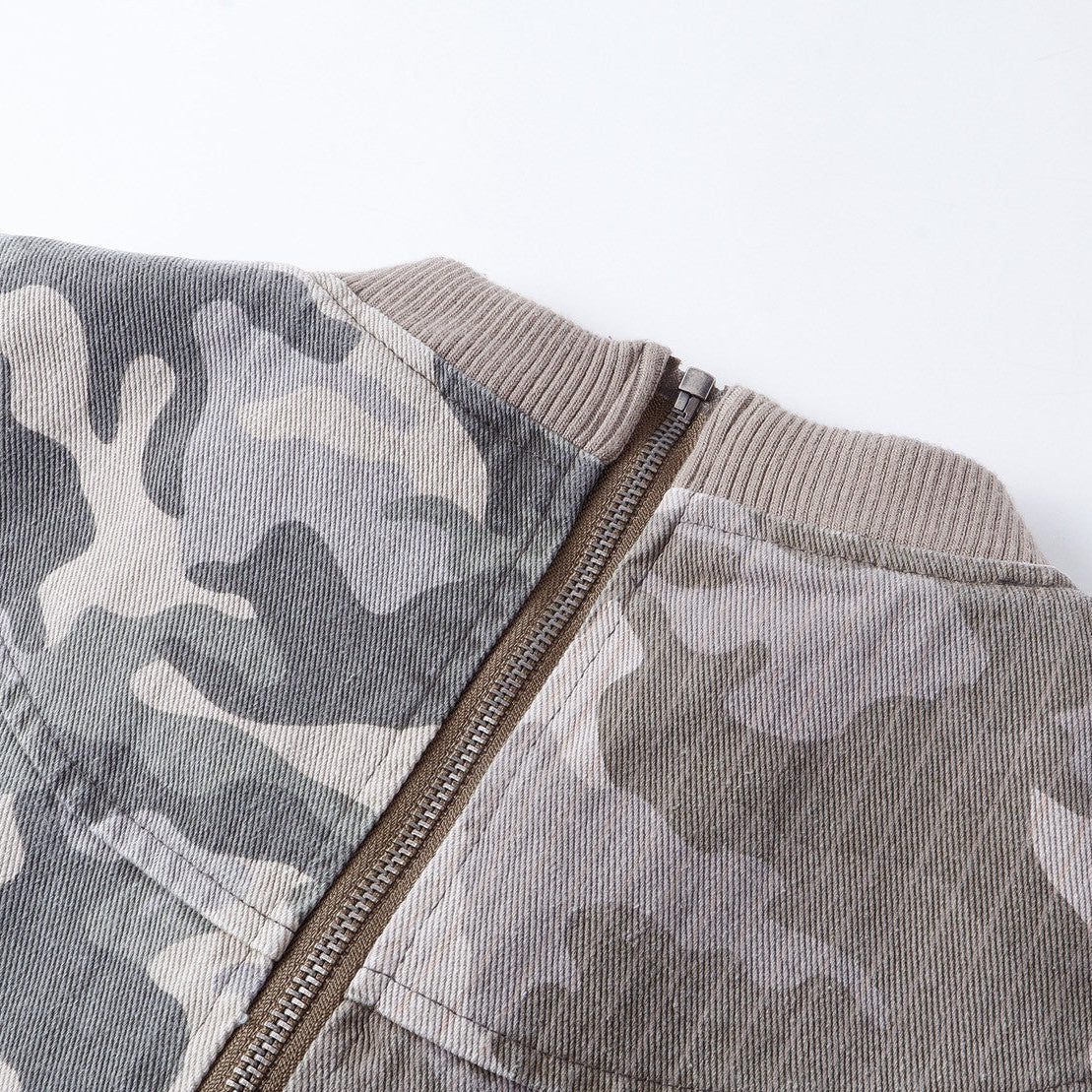 限量 日規 カモフラ 迷彩撞色飛機扣夾克【頂匠工藝】