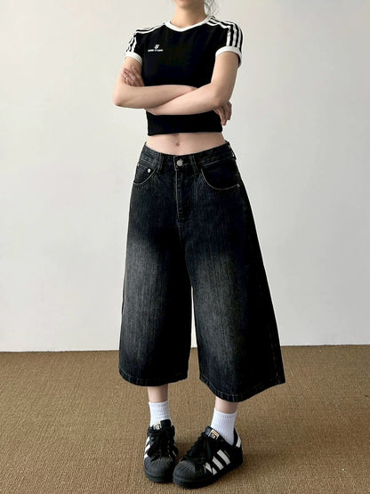 【4/1 發售】高磅 刷色七分丹寧褲