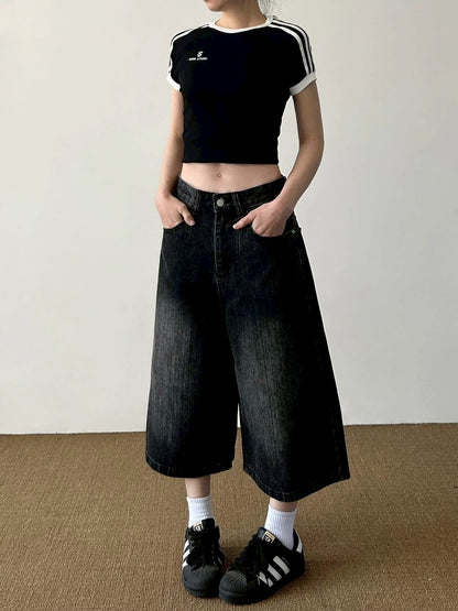 【4/1 發售】高磅 刷色七分丹寧褲