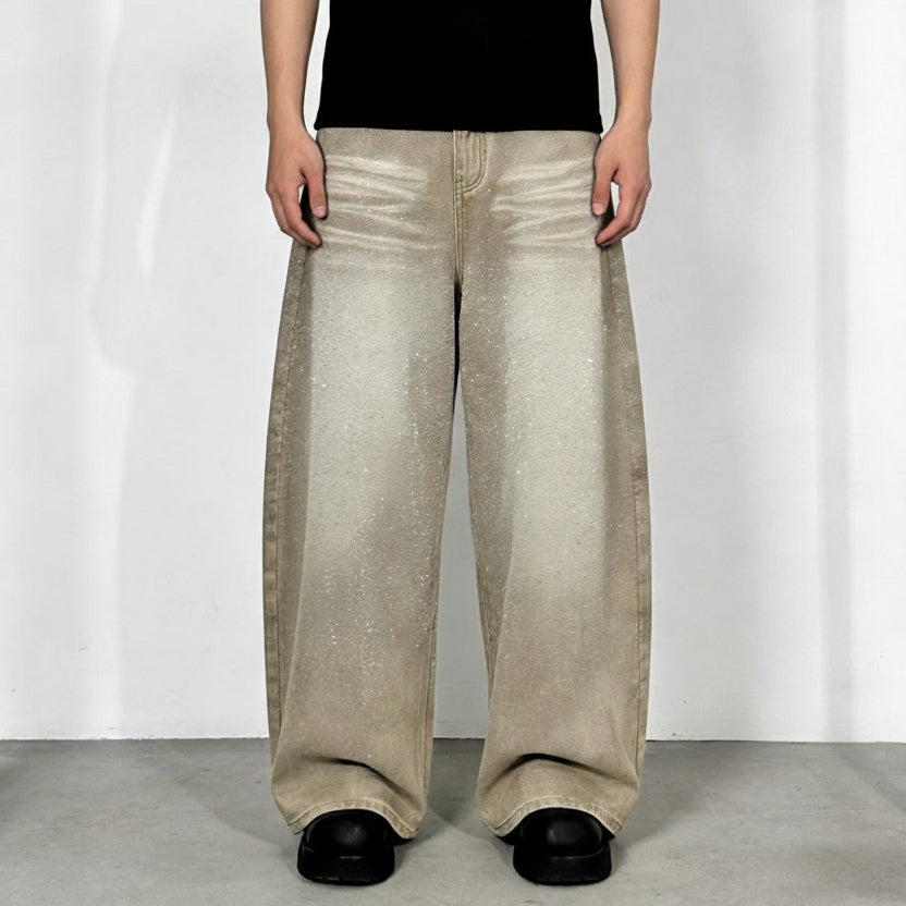 【4/1 發售】質感 沙漠滿鑽 彎刀丹寧褲