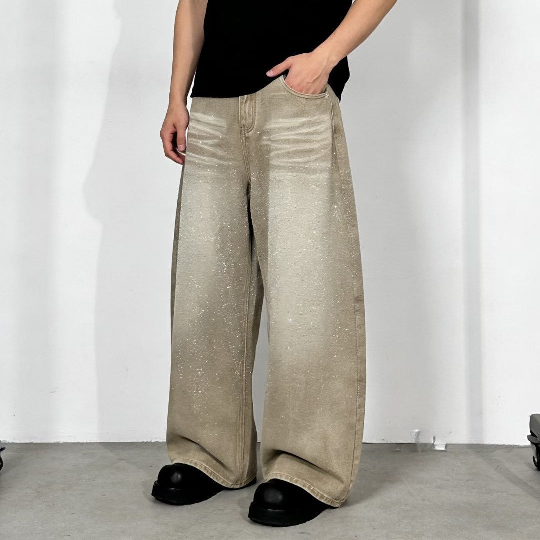 【4/1 發售】質感 沙漠滿鑽 彎刀丹寧褲