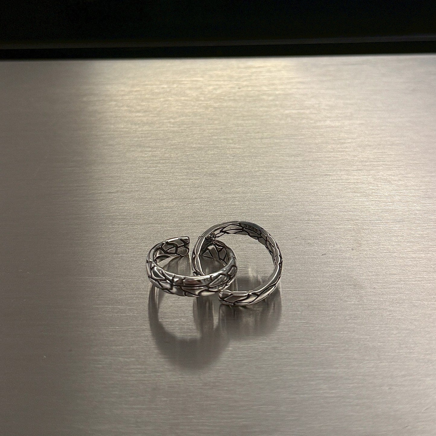 雕刻 蛇皮紋路 鈦鋼戒指