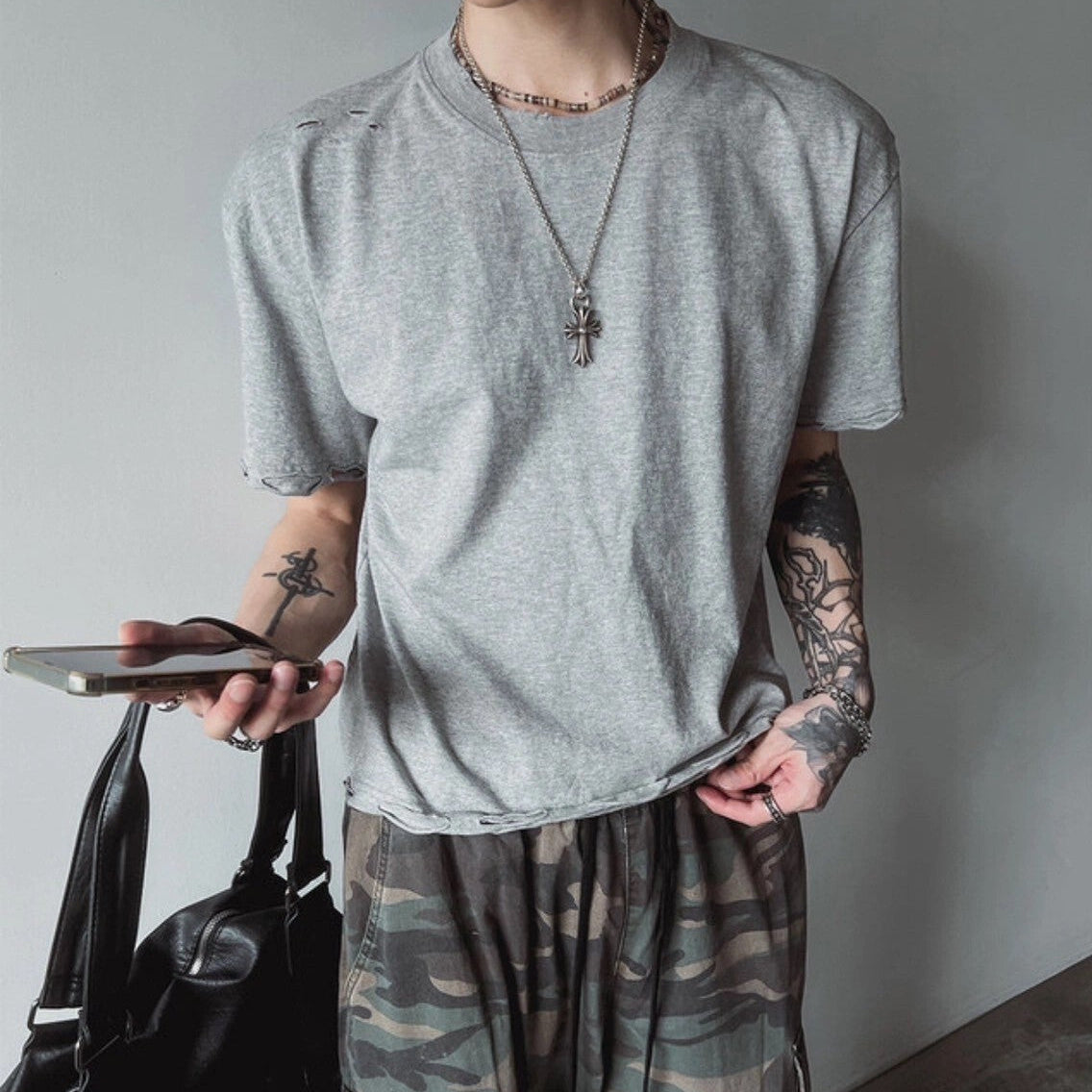 韓國🇰🇷  GARMENTS Boxy 破壞短袖