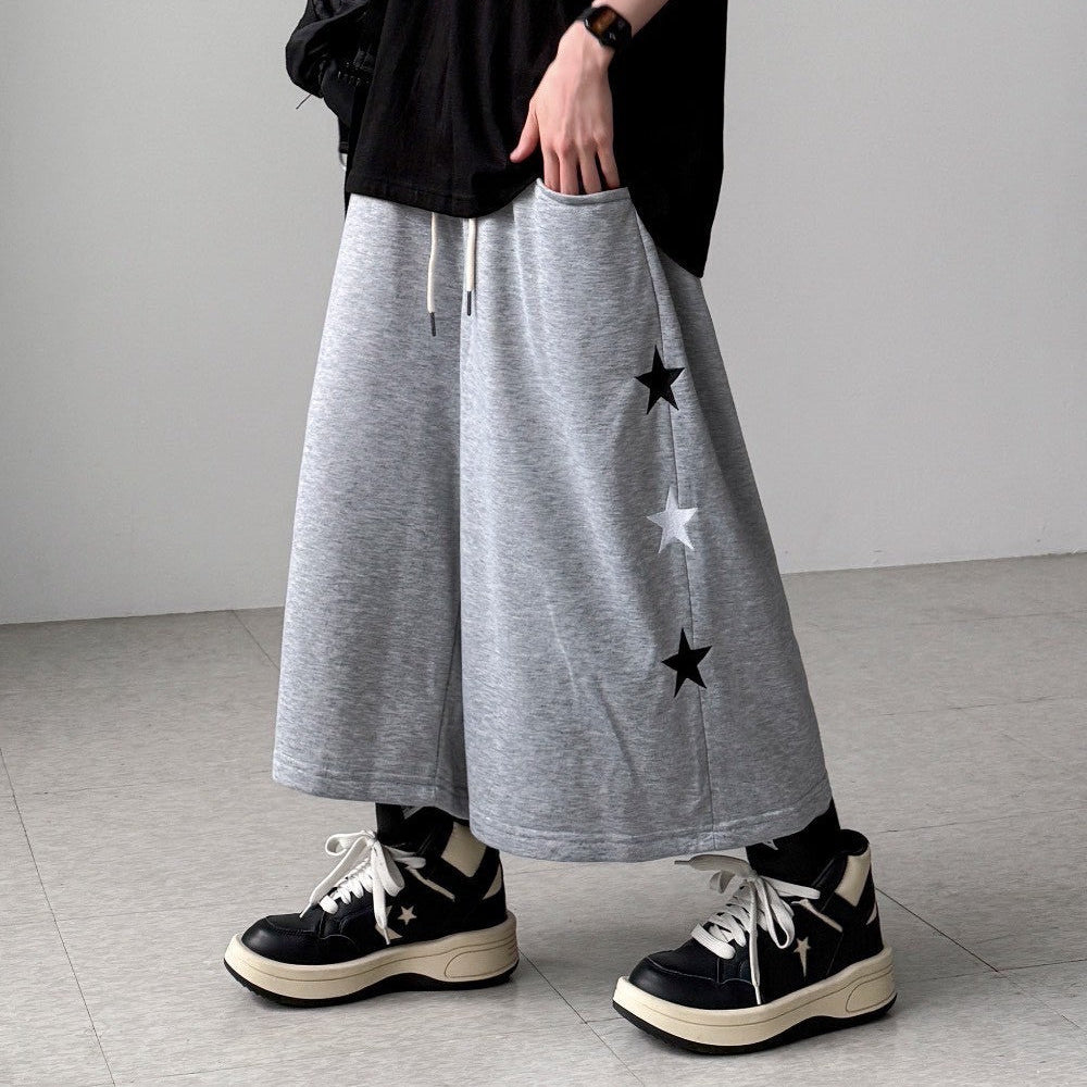 韓國🇰🇷 LuceStar Bermuda 刺繡星星七分褲