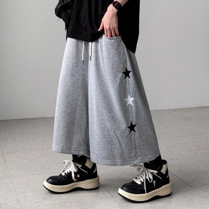 韓國🇰🇷 LuceStar Bermuda 刺繡星星七分褲