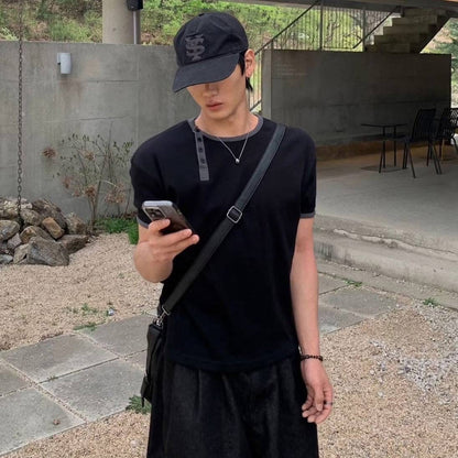 韓國🇰🇷 Vass 羅紋排扣 短袖