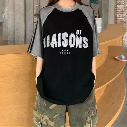 韓國🇰🇷 LIAISONS 撞色斑駁 短袖