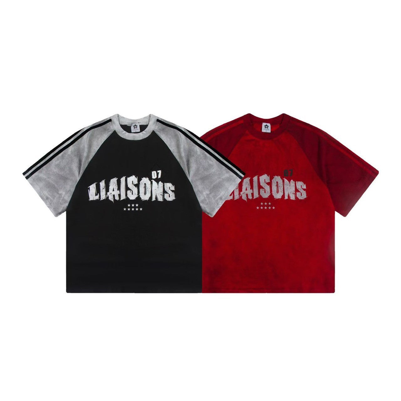 韓國🇰🇷 LIAISONS 撞色斑駁 短袖