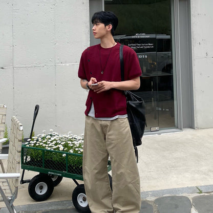 韓國🇰🇷  側條紐扣 針織衫