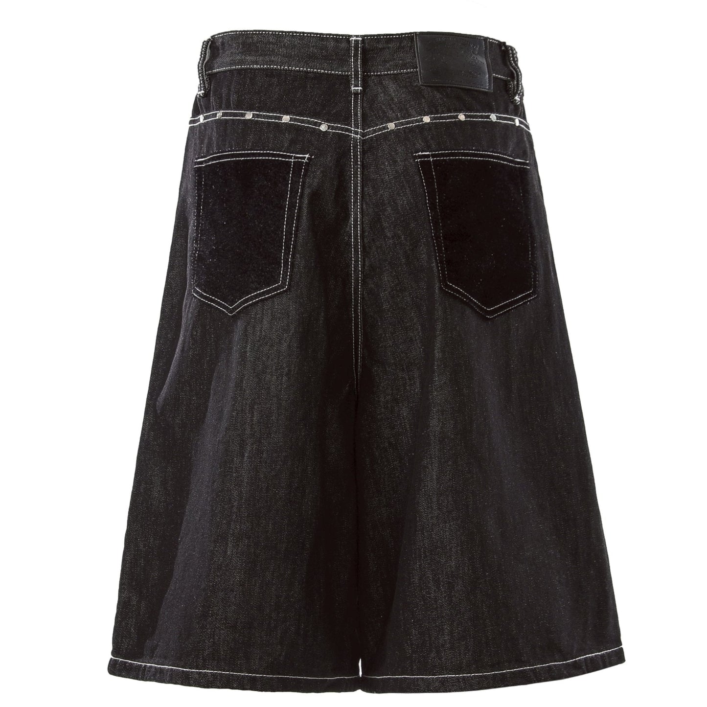 05 釘拼接口袋 七分丹寧褲
