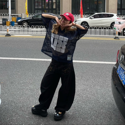 05 高品質 網眼布印花 鏤空球衣