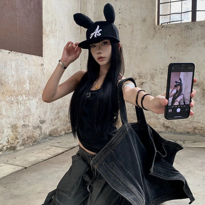 韓國限量 As滿棉兔子耳朵 鴨舌帽