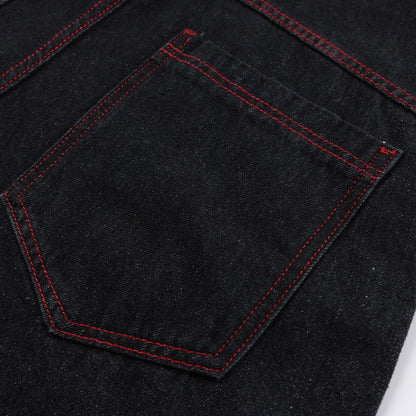 05 爆幹猛 刺繡龍圖騰 排釦彎刀褲