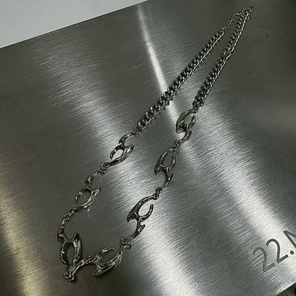 異形金屬火焰 鈦鋼項鍊