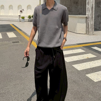 06 杭州正規店 純棉針織無釦 V領POLO衫