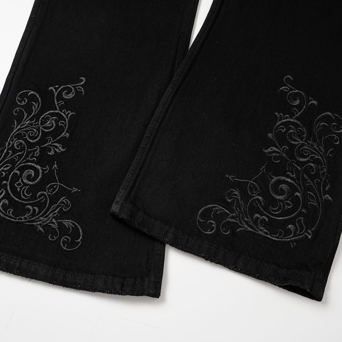 09 YKK 歌德藤蔓刺繡 喇叭丹寧褲