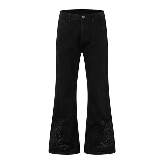 09 YKK 歌德藤蔓刺繡 喇叭丹寧褲