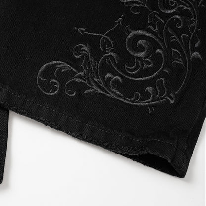 09 YKK 歌德藤蔓刺繡 喇叭丹寧褲