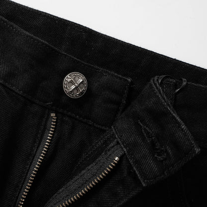 09 YKK 歌德藤蔓刺繡 喇叭丹寧褲