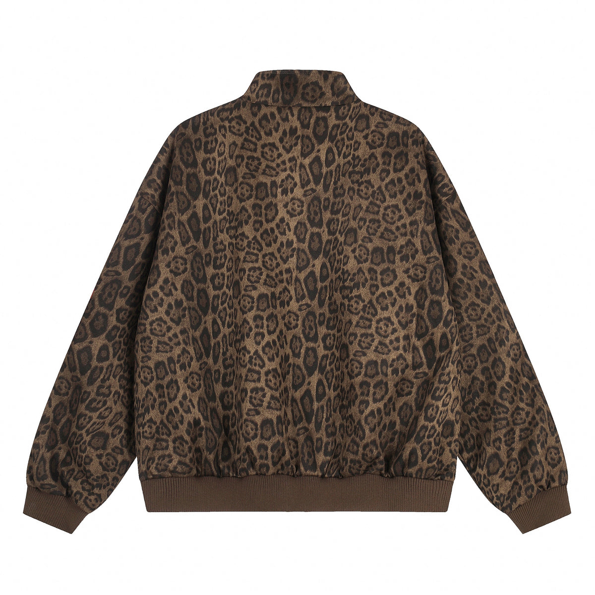 08 滑絲 刺繡紅字 777 豹紋立領外套