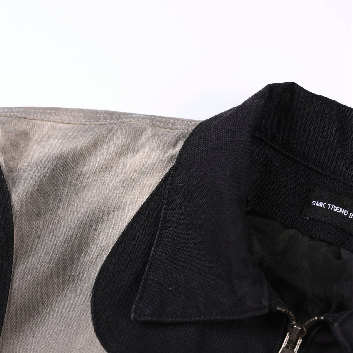 09 GD Boxy 雙色解構 拼接短寬外套