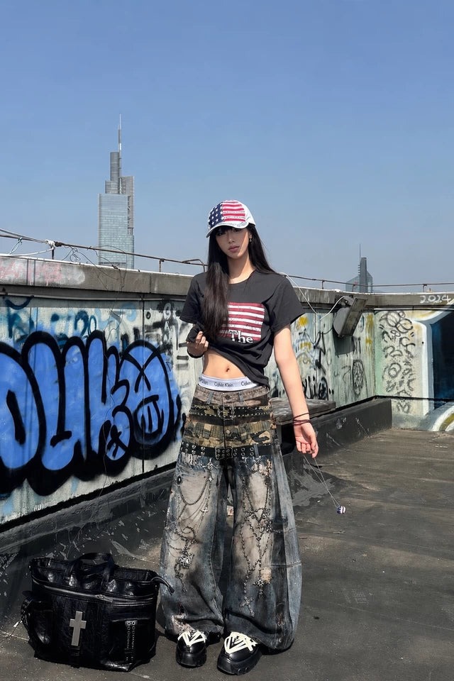 06 JP 街Y2K千禧年 3D列印 彎刀褲