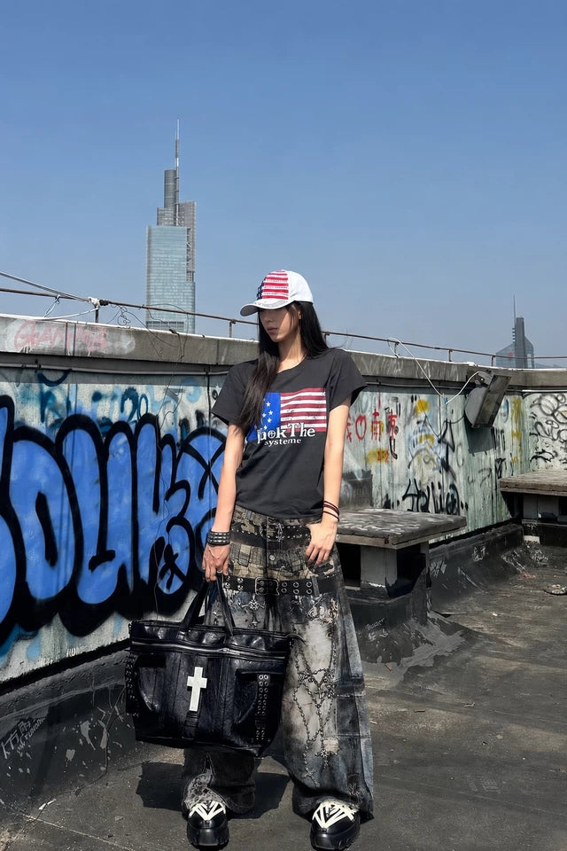 06 JP 街Y2K千禧年 3D列印 彎刀褲