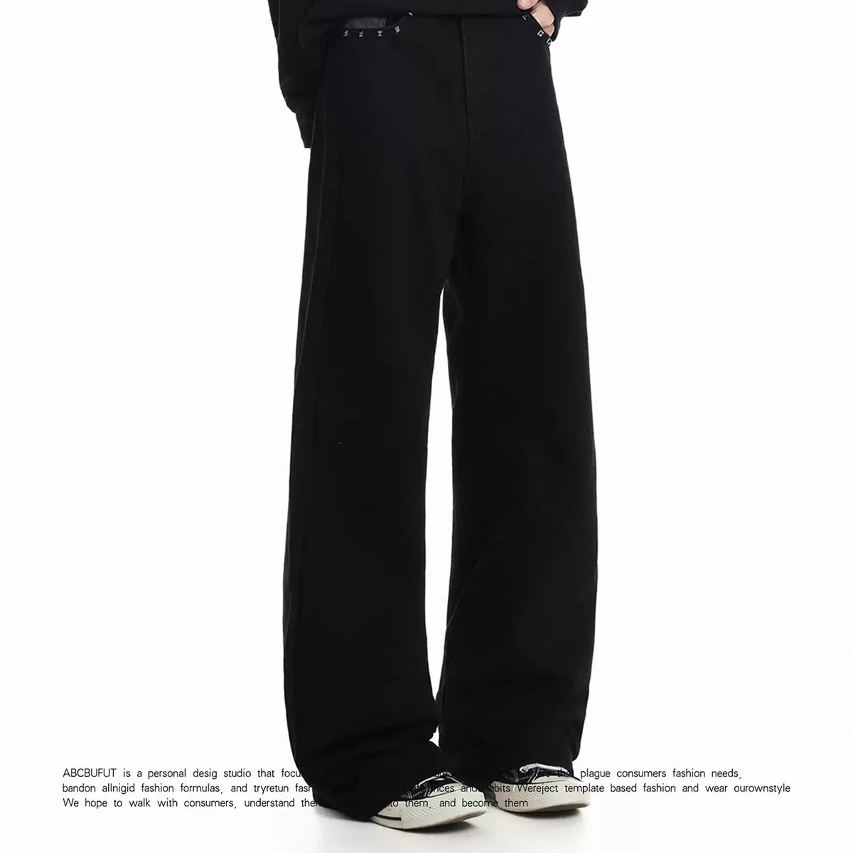 08 LK蛇紋 黑口袋 鉚釘喇叭褲