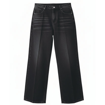 高階客製化 美式黑刷洗色丹寧褲