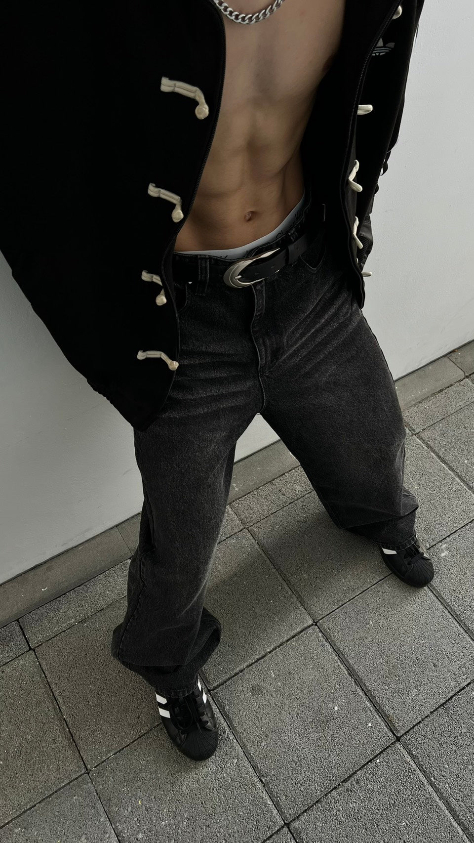 高階客製化 美式黑刷洗色丹寧褲