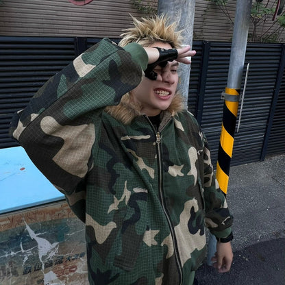 【SEMPLICITA】Boxy 迷彩座山雕 雙面可穿式