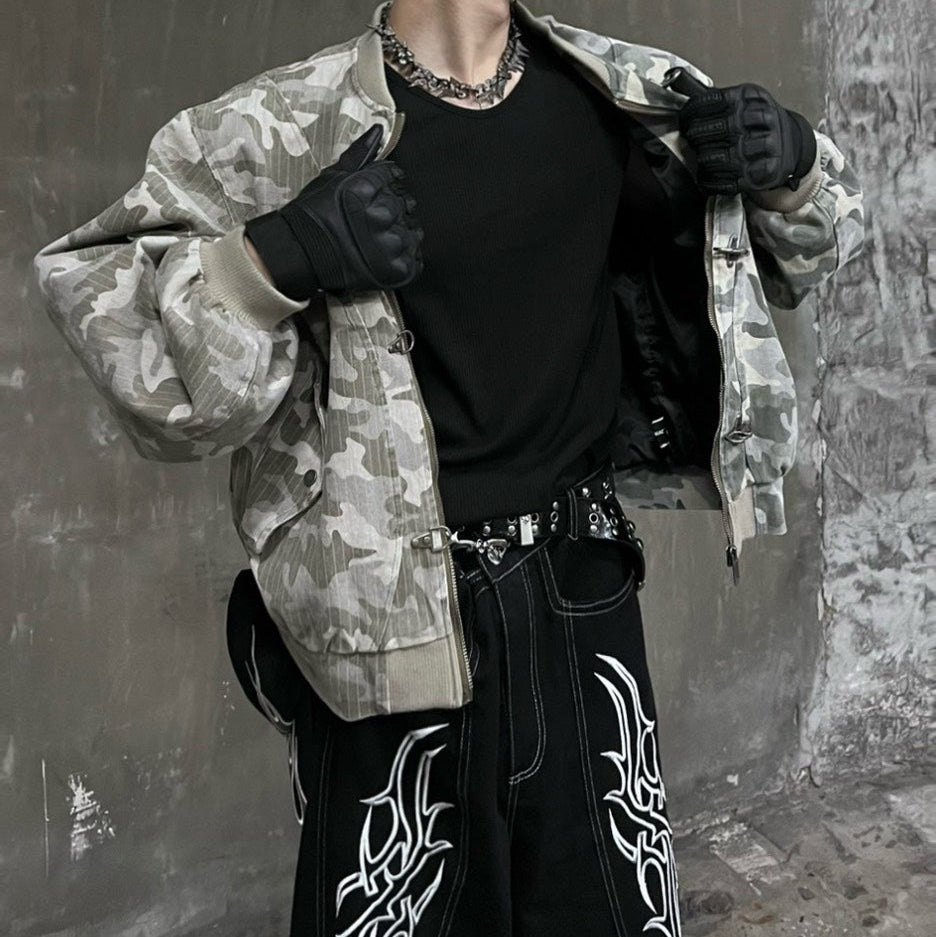 限量 日規 カモフラ 迷彩撞色飛機扣夾克【頂匠工藝】