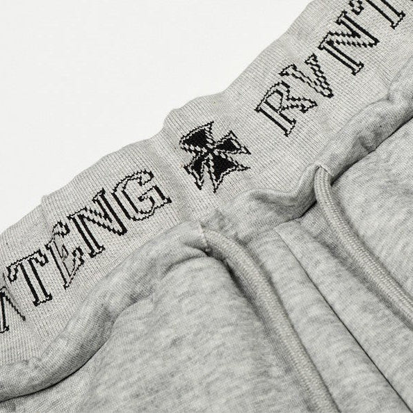 美式 解構刺繡彎刀棉褲