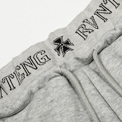 美式 解構刺繡彎刀棉褲