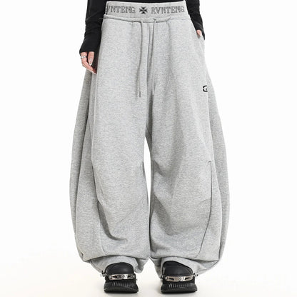 美式 解構刺繡彎刀棉褲