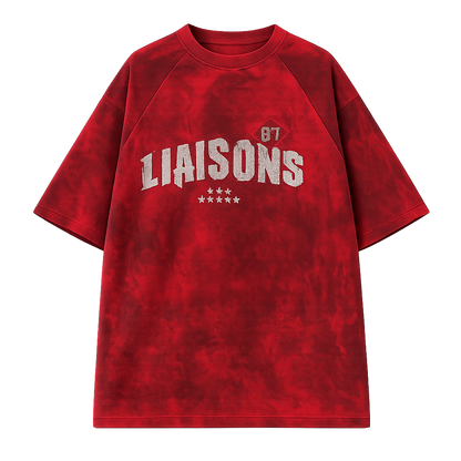 韓國🇰🇷 LIAISONS 撞色斑駁 短袖