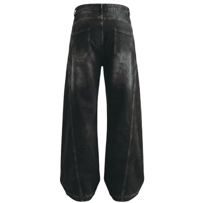 基本款 高磅刷色彎刀褲